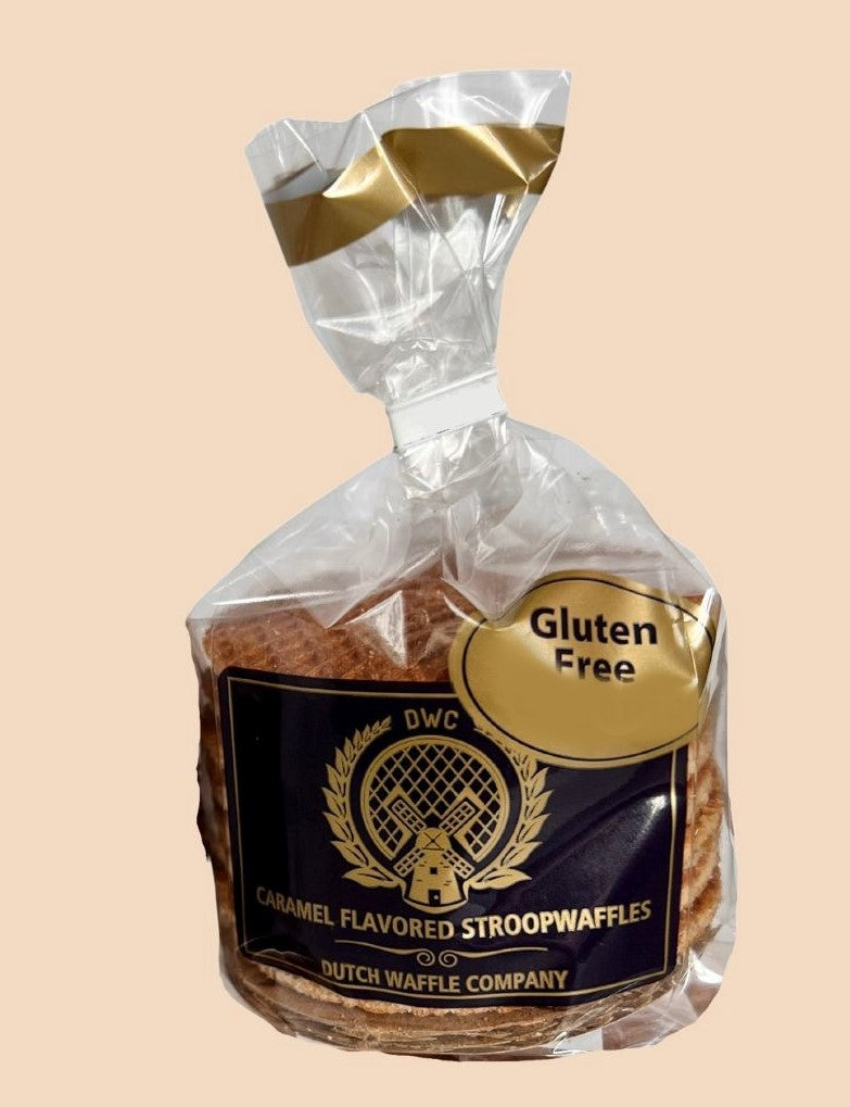 One bag with 8 fresh baked Gluten Free stroopwafels to try