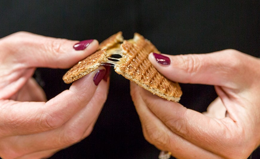 One bag with 8 fresh baked Gluten Free stroopwafels to try