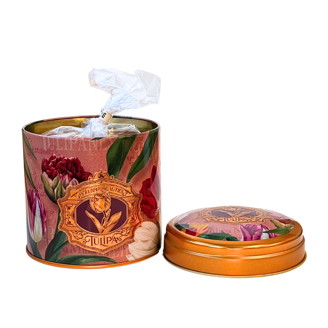 Dutch Design Stroopwafel Tin Can with 8ct Vegan/Organic Stroopwafels Combo