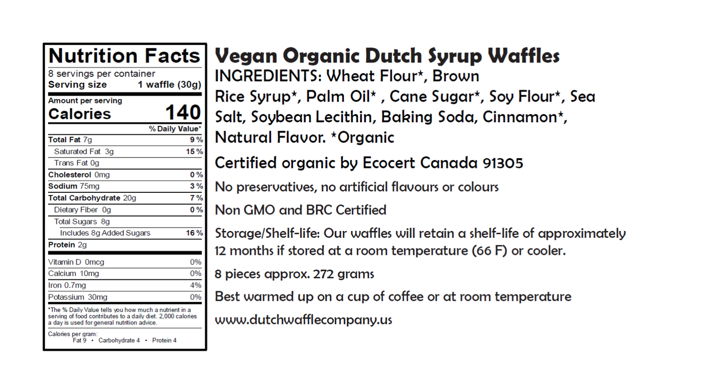 Vegan Stroopwafels (4) 8 Count Wrapped