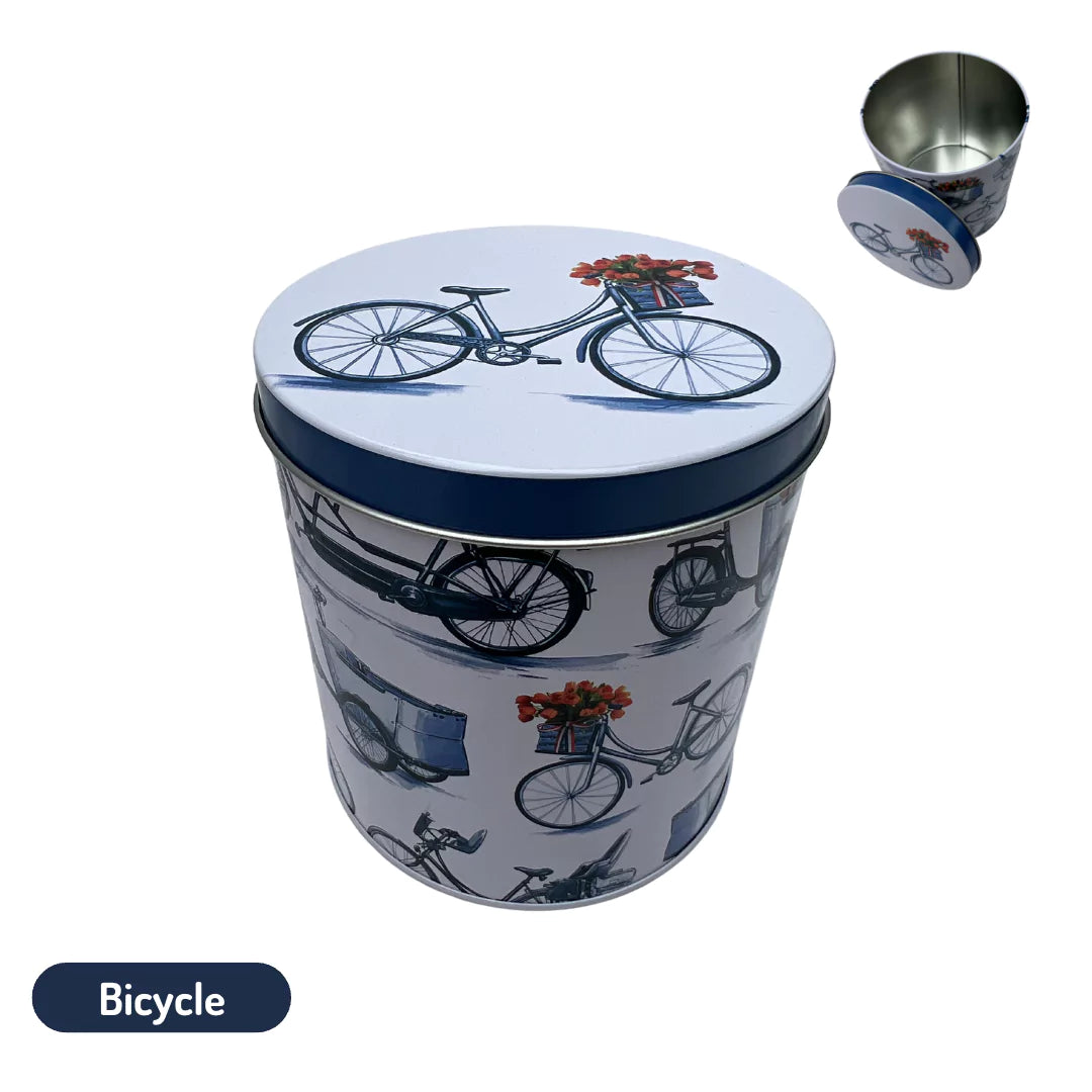 Stroopwafel tin with bicycle design