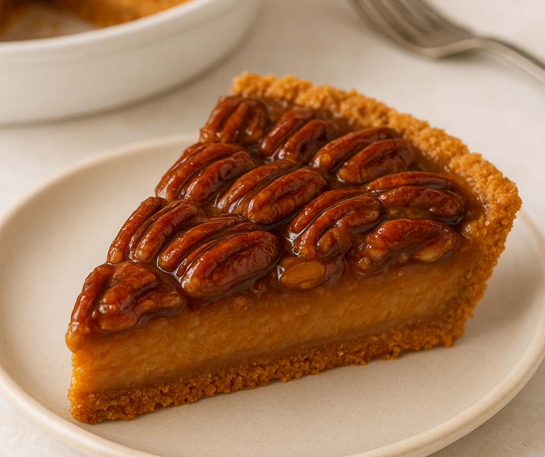 Stroopwafel Pecan Pie (Easy Recipe Using Our No-Bake Pie Crust!)