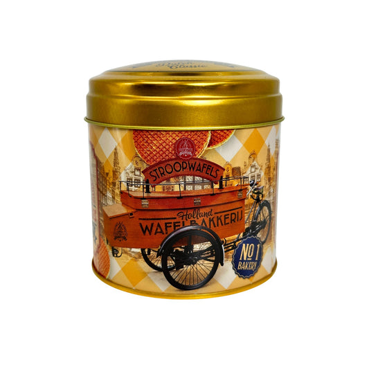 Holland Beauty Tin Can (Bicycle, Pink, or Green) without stroopwafels added