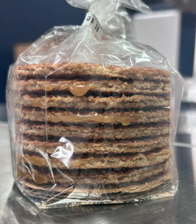 One bag with 8 fresh baked Gluten Free/Vegan stroopwafels to try
