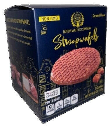 The front side of a classic stroopwafel box