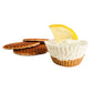 Lemon cupcake with Stroopwafel crust and lemon slice