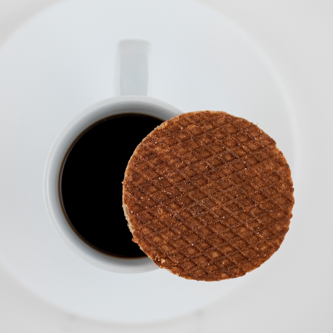 dutch waffle cookie with coffee